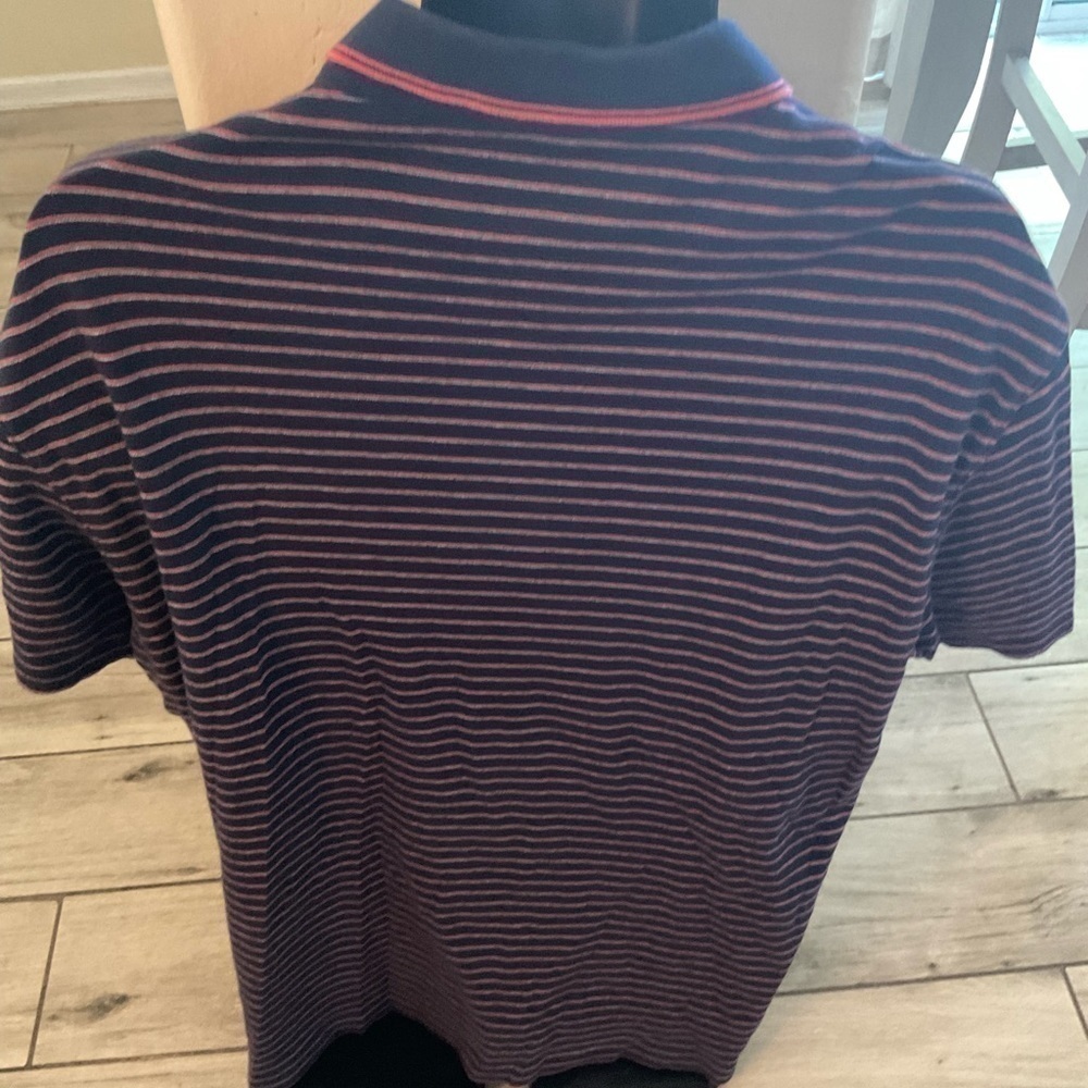 Men’s used IZOD polo golf shirt size XL black red striped Pre own - Picture 4 of 4